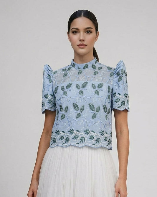 Stand Collar Terno Top