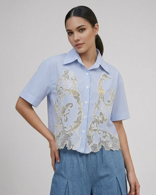 Buttondown with Lace