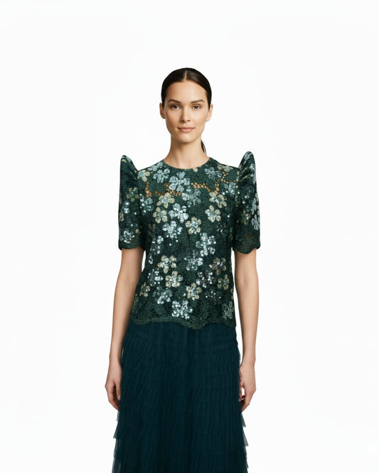 Sequined Roundneck Terno Top