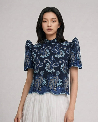 Stand Collar Terno Top