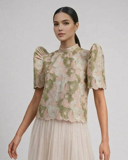 Stand Collar Terno Top
