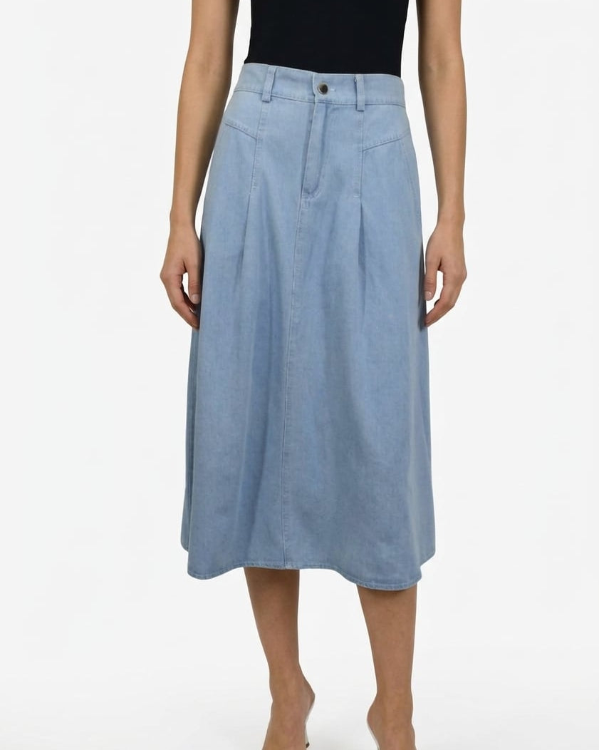 A Line Denim Skirt