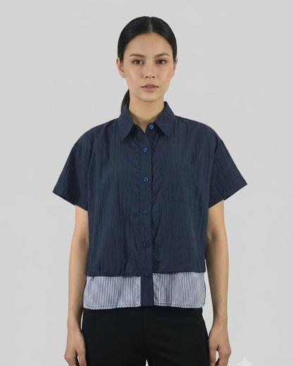 Buttondown with Stripe Hem