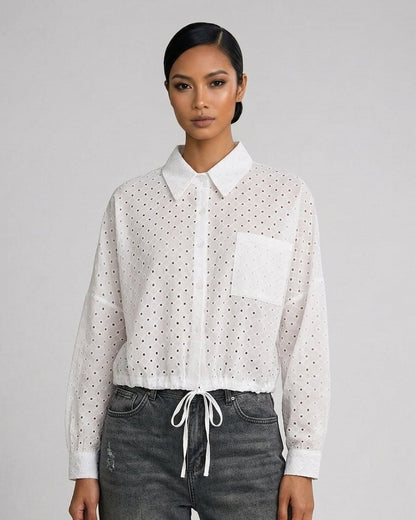 Drawstring Longsleeve Eyelet