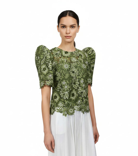 Lace Flower Roundneck Terno Top