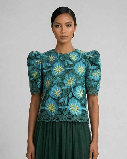 Puffsleeve Roundneck Top