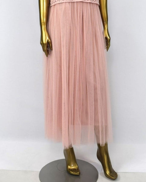 Pink Maxi Tulle Skirt